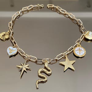 Charm Necklace Build Your Own Custom Charm Necklace, Popular Gold Necklace, Personalized Stack Necklace, Your Own Custom Charm, Gift