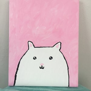 Squishmallow Wall Art Decor Pink Portrait Painting