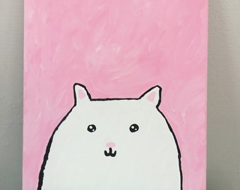 Squishmallow Wall Art Decor Pink Portrait Painting