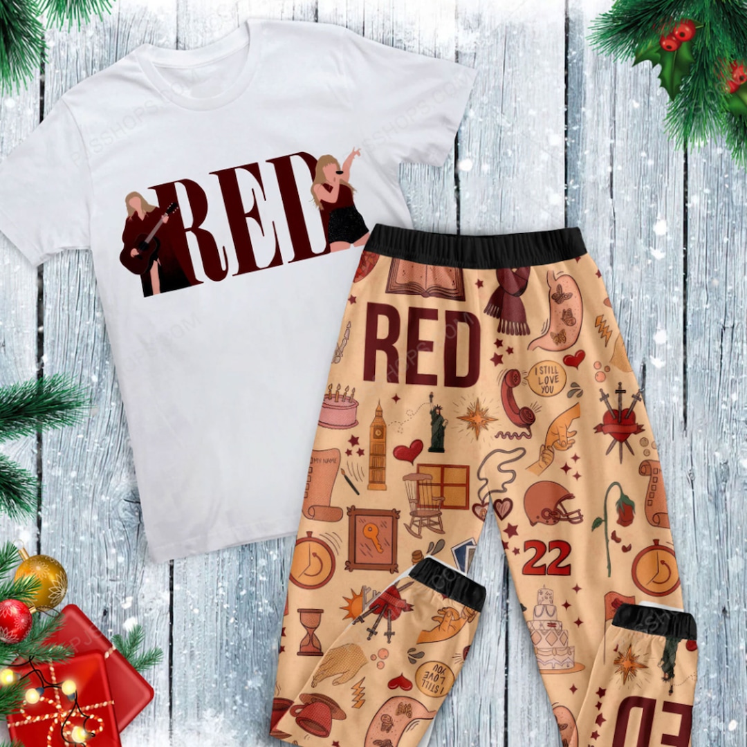 Taylor Swift Red Pajamas Set, Personalized Family Pajamas, Family ...