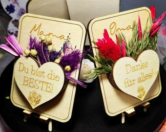 Laser Cut Flower Holder File | Mama Papa Oma Opa | SVG DXF (Digital Download)