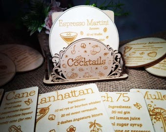 Cocktail Recipes SVG Bundle DXF & LightBurn Files | Modern Bar Menu Designs (Digital Download) (Englisch)