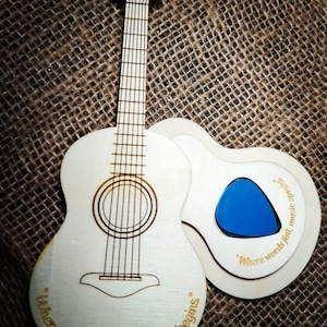 SVG Laser Datei Guitar pick holder/ Gitarrenplektrumhalter