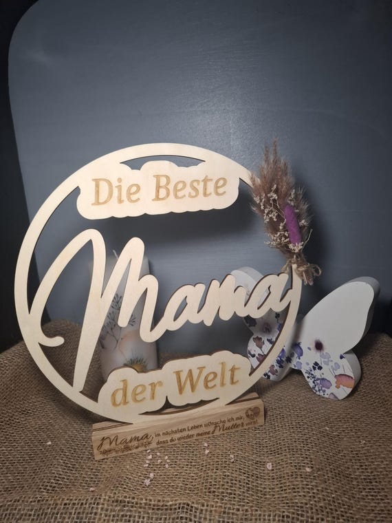 Personalized Wooden Sign "Top Mom/Dad in the World" – Pappelholz Gift