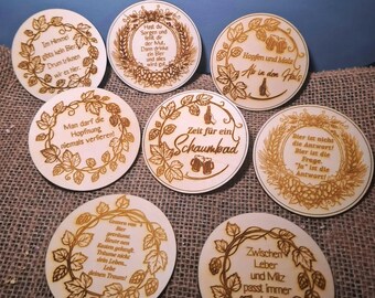 SVG Laser Datei Biersprüche für Untersetzer  (Lightburn und DXF)