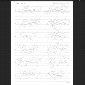 Flourishing Calligraphy Copperplate Worksheet PDF Instant Download - Etsy