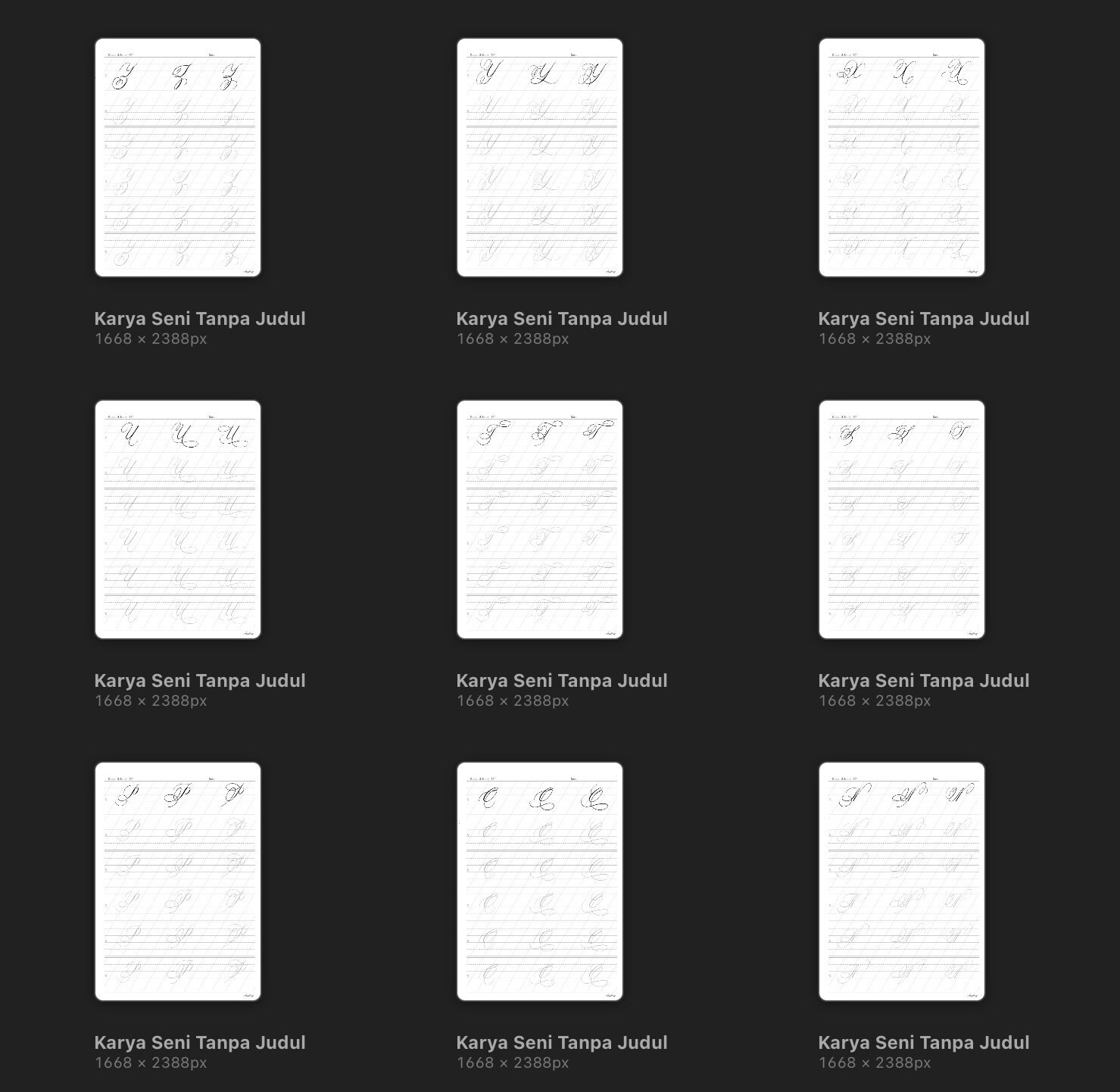 Flourishing Calligraphy Copperplate Worksheet PDF Instant Download - Etsy