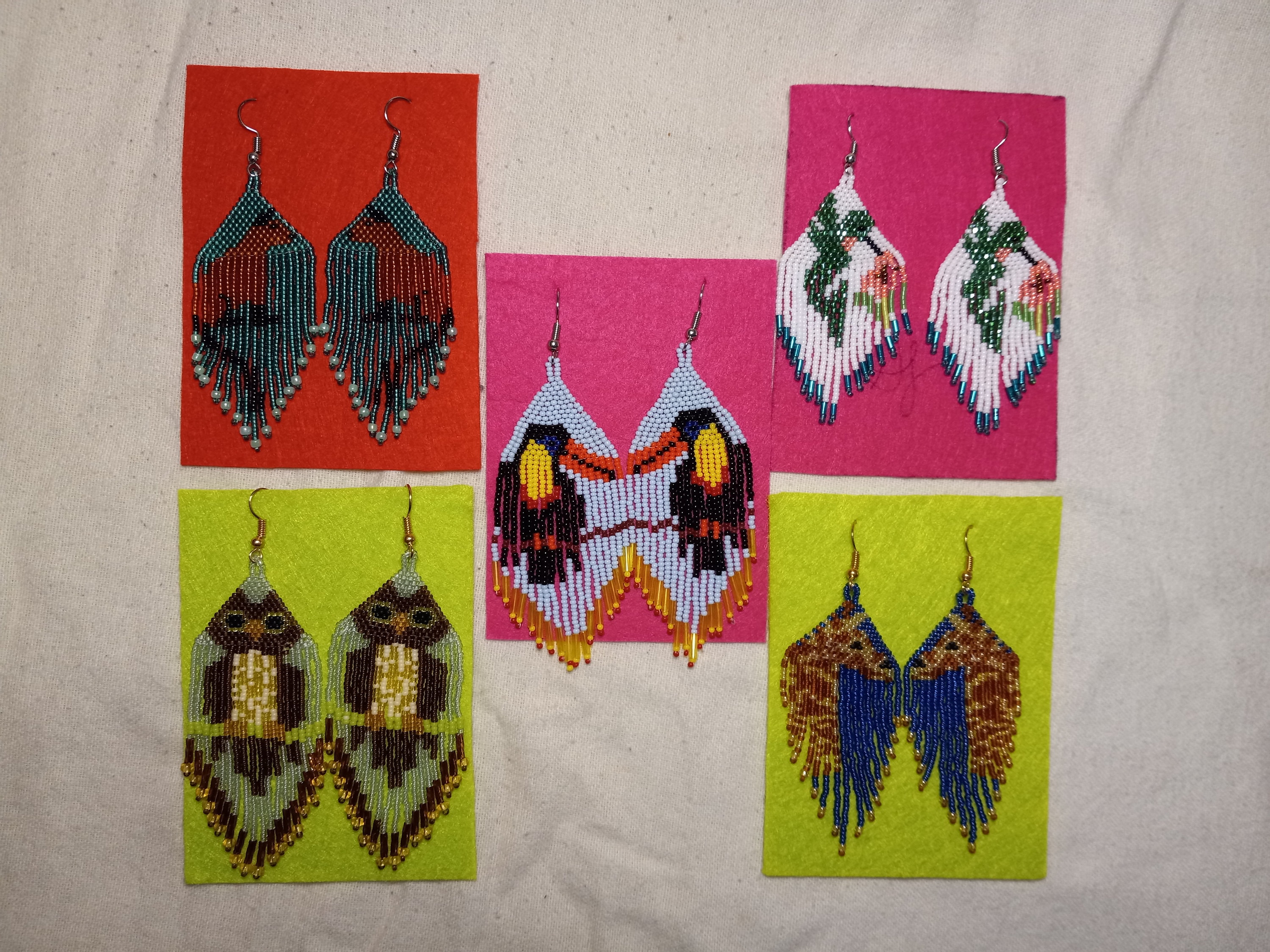 animals #1 A)cat ,B) Tucan ,D) Owl ,E) giraffe. Each pair costs 49.99