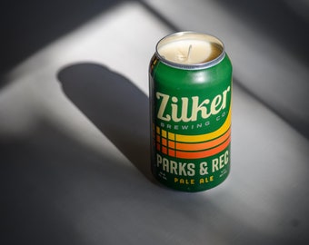 Zilker Parks & Rec Can Candle | Beer Can Candle | Summer Candle | Soy Wax Candle | Hand Poured Candle | Texas Craft Beer | Memorial Day Gift