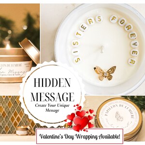 Hidden Message All-Natural Soy Wax Candle | Mother's Day | Custom Message | 4 oz. Rose Gold Candle | Bougie Personnalisée | Personalizable