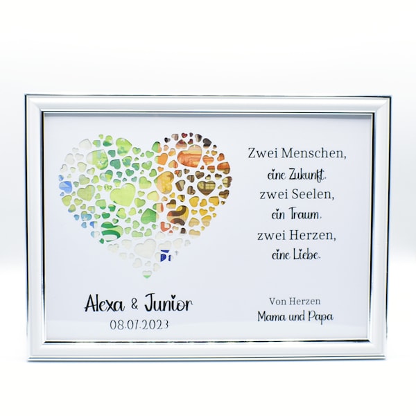 Hochzeit personalisiert geld geschenke / hochzeitgeschenk Herz bilderrahmen /hochzeitdeko /brautpaar geschenk / brautpaar deko /hochzeitstag