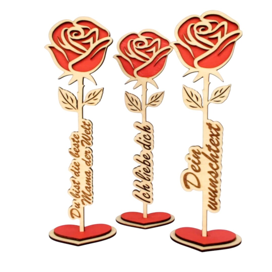 Personalized Wooden Rose – Valentine’s Day Gift for Her – Romantic Gift ...