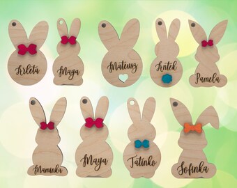 Personaliseerbare hangers Hase | Personaliseringsbevestiging | Osterdeko | Holzanhänger l Geschenkanhänger ostern | Osterkörbcheml Kinder