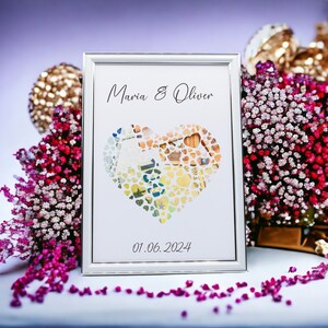 Regalo de dinero personalizado para la boda / Marco de regalos de dinero / Regalos de pareja nupcial l Regalo de matrimonio / Decoración de pared