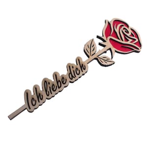 Personalisiertes Valentinsgeschenk / Holzrose / Geschenk für sie / Geschenk für Freundin / Frau / Geburtstag holz rose