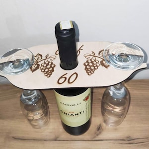 Personaliseerbare weinbutler, sektbutler, weinliebhaber, weinglashalter für flaschen en weingläser/geburtstag/ cadeau voor ihn / geschenk