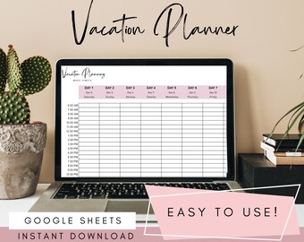 Vacation Planner Spreadsheet | Trip Planner | Packing List | Travel Organizer | Holiday Organizer | Voyage Tracker | Activities Planner