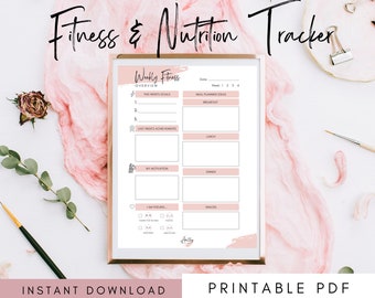 Ultimate Wellness Bundle | Fitness Planner | Workout Planner | Food Journal | Sleep Tracker | Meal Planner Template | Track Water Intake
