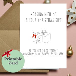 Carte de Noël pour collègue ou patron, carte de vœux drôle, carte de Noël imprimable pour collègue ou patron, téléchargement immédiat