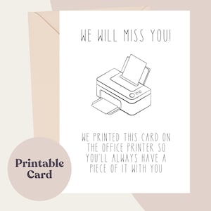 Carte d'adieu amusante pour collègue, carte de départ imprimable pour collègue ou patron, carte d'adieu pour collègue, carte de téléchargement numérique instantanée