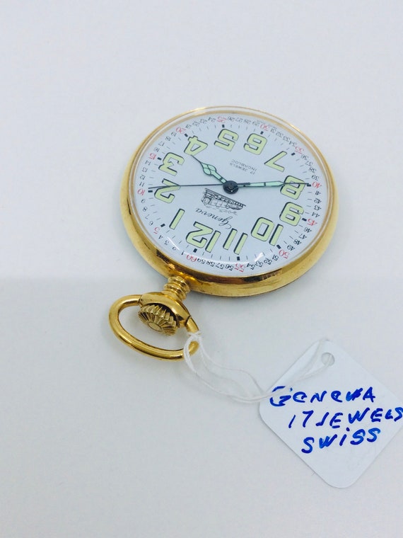 Geneva 17 Jewels Swiss Made Pocket Watch Etsy