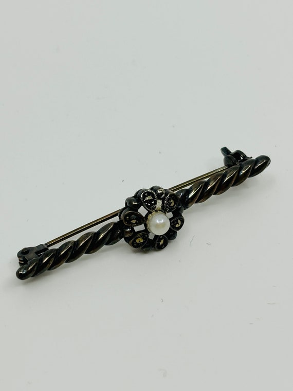 Sterling Silver Marcasite brooch 925