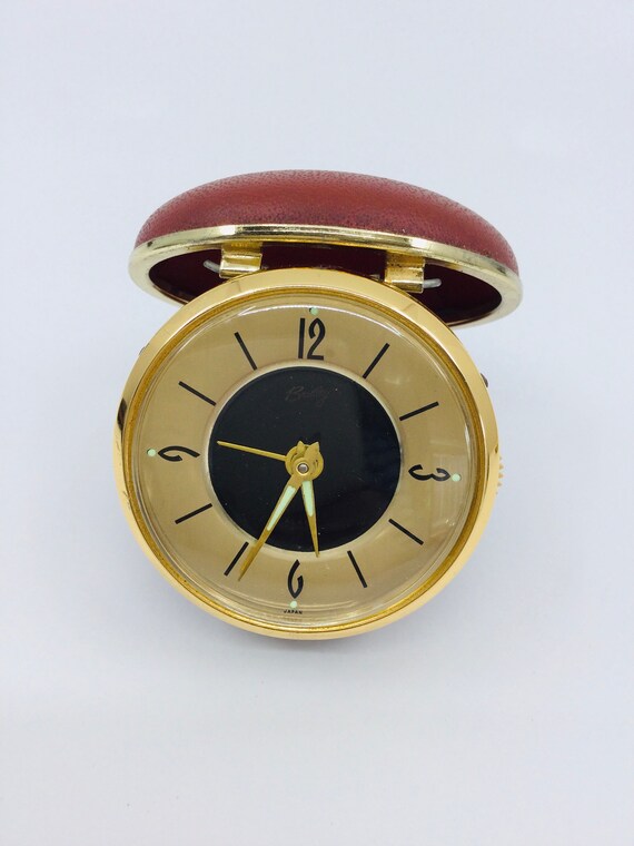 Vintage Windup Travel Alarm Clock Made in Japan Etsy