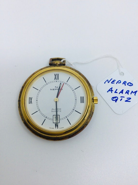 NEPRO Alarm Quartz pocket watch Gem