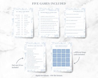 Pacchetto di giochi per l'addio al nubilato • Giochi eleganti e divertenti per l'addio al nubilato • Download digitali stampabili