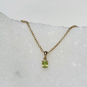 14K Solid Gold Genuine Peridot Pendant (pendant only)