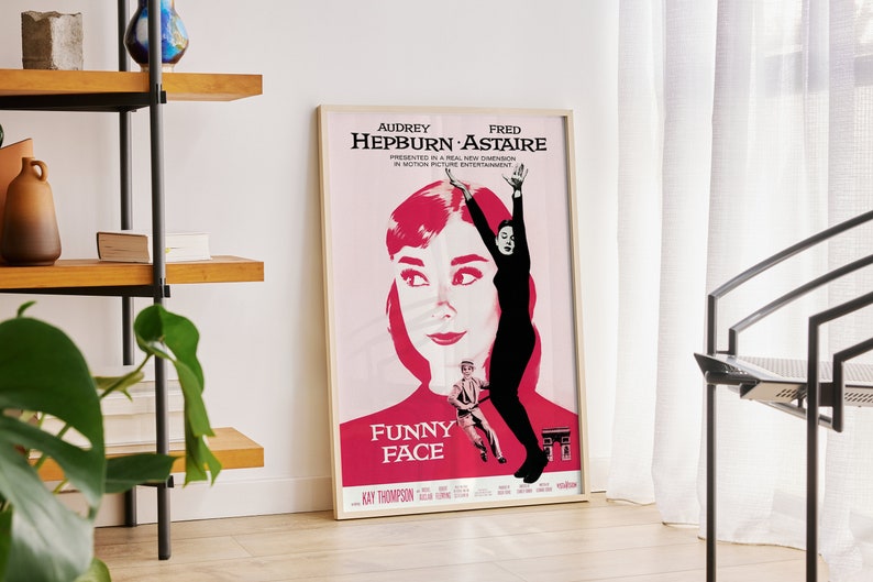 Audrey Hepburn Funny Face Fred Astaire Pink Movie Poster Classic Movie ...