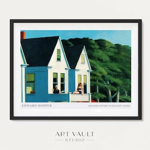 Edward Hopper Second Story Sunlight 1960 Hopper Exhibition Poster Edward Hopper Print Living Room Art Vintage Wall Art Living Room Decor