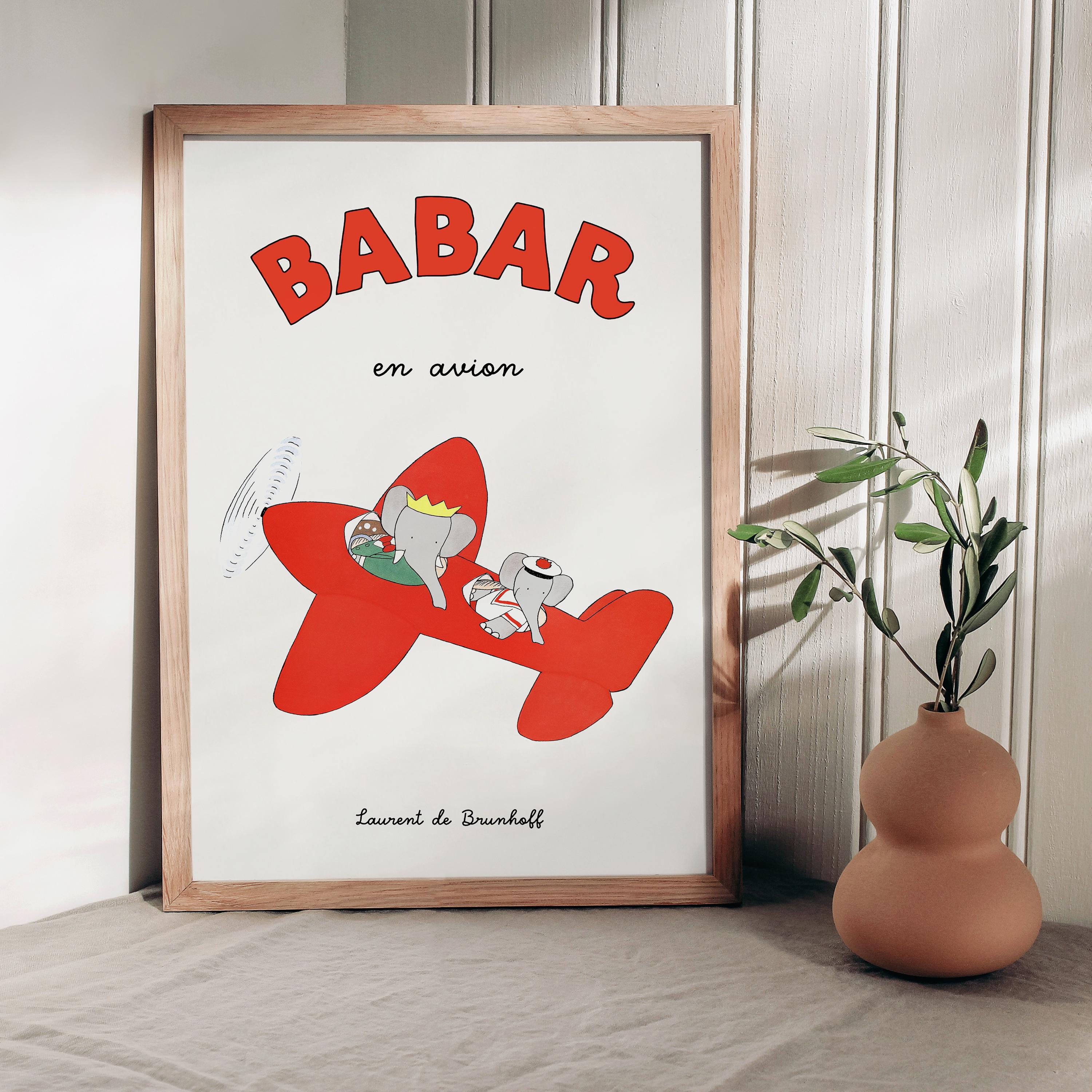 Babar Plane Wall Art Babar Avion Poster Babar Aeroplane Print
