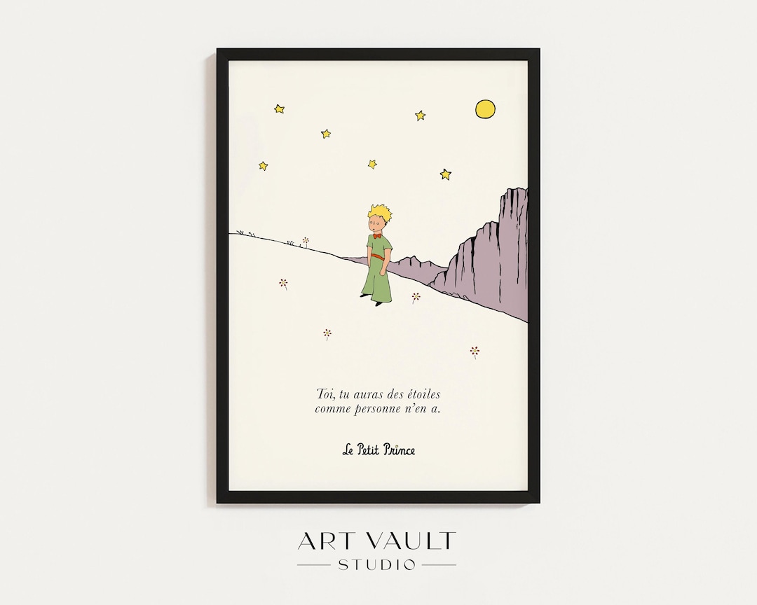 Petit Prince Poster FRENCH Petit Prince Gift Wall Art Prince Framed