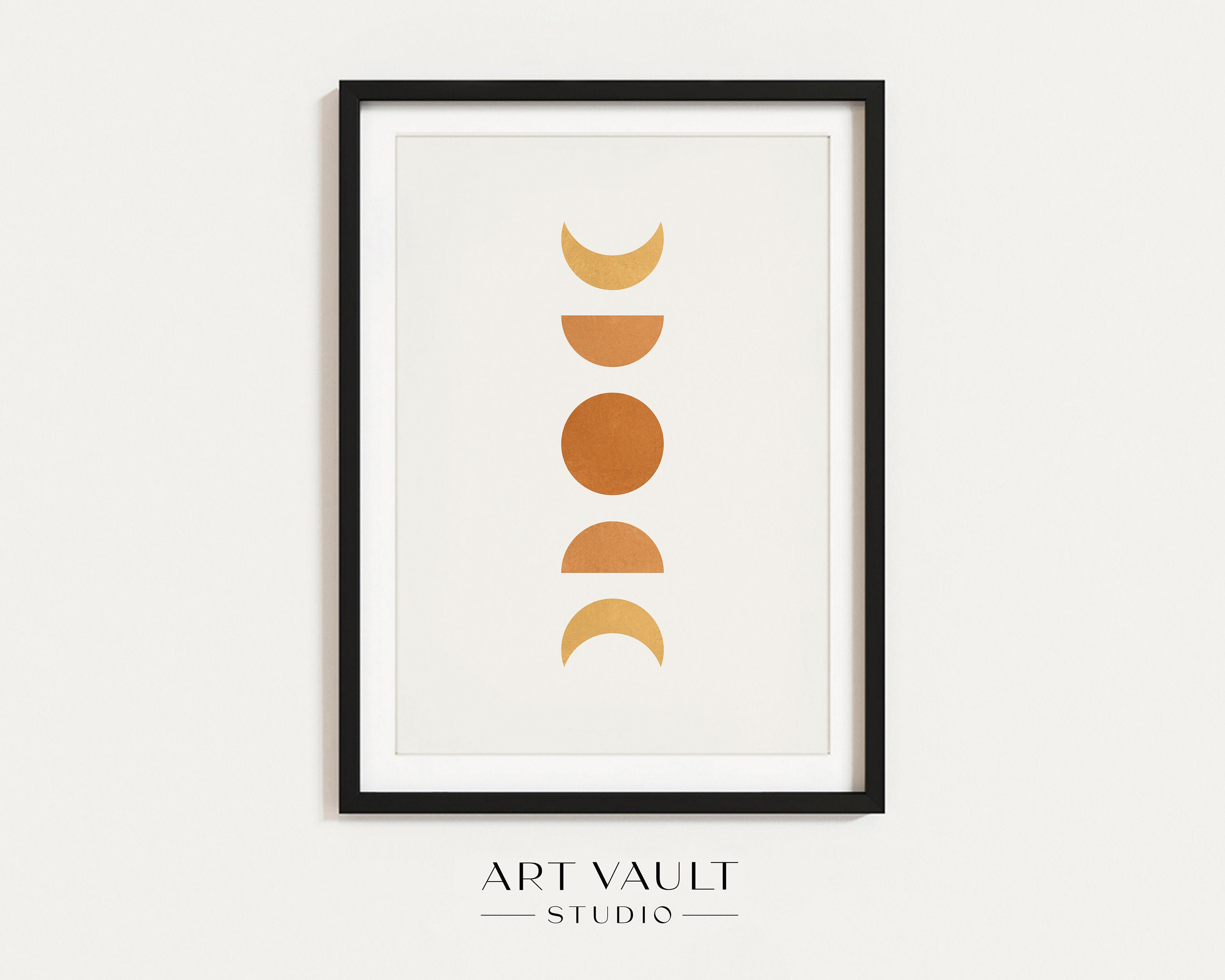 Moon Phase Wall Decor Moon Phase Poster Moon Phases Art Warm Tones Boho