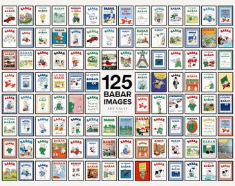 Babar 125 Image Set Babar Digital Download Babar the Elephant Printable Wall Art Babar Prints Nursery Wall Art Kids Room Print Home Multiple