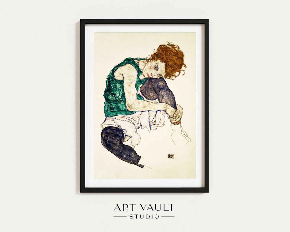 Egon Schiele Seated Woman With Bent Knees 1917 Schiele Poster