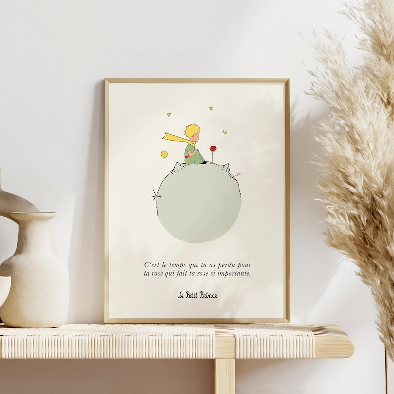 Little Prince Poster FRENCH Quote Print C'est Le Temps Que Tu as Perdu
