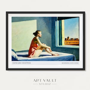 Edward Hopper Morning Sun 1952 Hopper Exhibition Poster Edward Hopper Gallery Print Living Room Wall Art Vintage Wall Decor Student Dorm Art