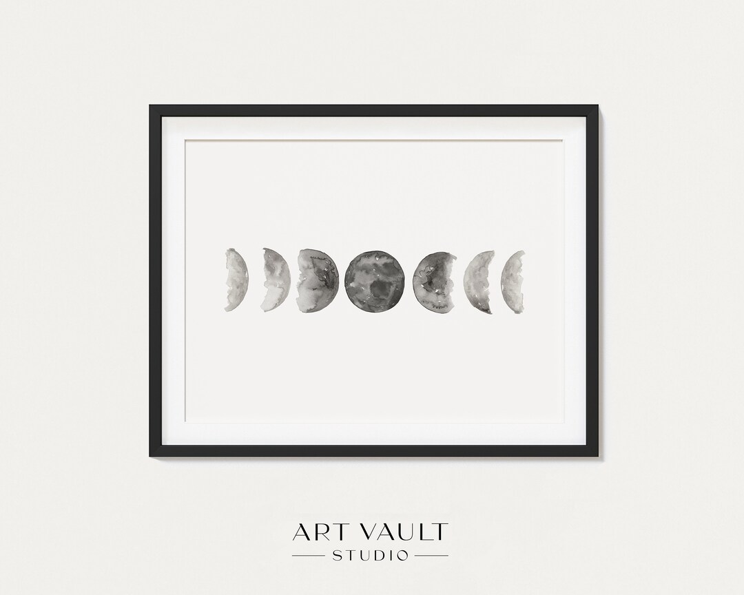 Moon Phase Wall Decor Moon Phase Poster Moon Phases Art Moon Wall Art