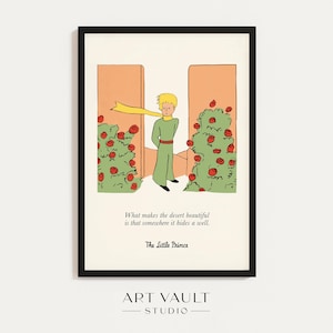 Little Prince Poster ENGLISH Little Prince Wall Art Nursery Print Montessori Art Creche Wall Art Play School Art Play Room Art Petit Prince