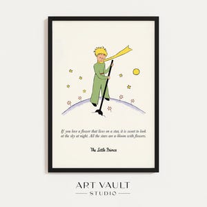 Little Prince Poster ENGLISH Petit Prince Wall Art Prints Nursery Art Creche Art Children Art Quote Wall Art French Kid Gift Baby Present