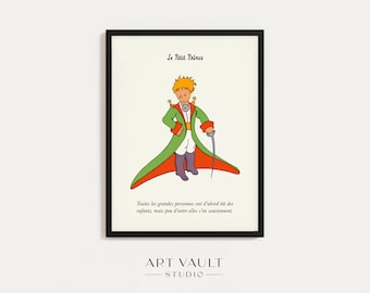 Le Petit Prince Poster FRENCH Little Prince Wall Art Nursery Art Print Little Prince Sky Book Cover Poster Prince Stars Print Petit Prince