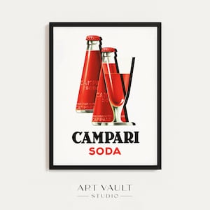 Campari Soda Poster Vintage Drink Poster Italiano Poster Campari Stampa Campari Bar Art Poster Vintage Italiano Home Bar Wall Decor