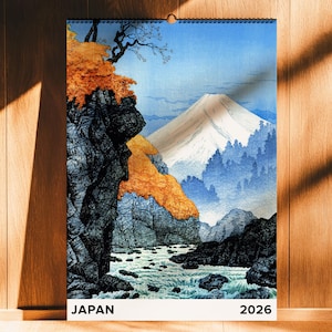 Calendrier 2026 Calendrier 2026 Japon Art Planner Japon 2026 Calendrier mural Art japonais Calendrier mensuel Ohara Koson Hasui Kawase Art bloc de bois