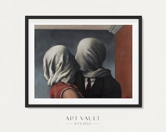 René Magritte The Lovers 1928 René Magritte Poster René Magritte Affiche Magritte Print Les Amants Magritte Surrealist Art Magritte Couple