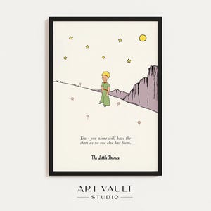 Little Prince Poster ENGLISH Quote You alone will have the stars as no one else has them Petit Prince Poster Stars Quote Child Art Baby Art