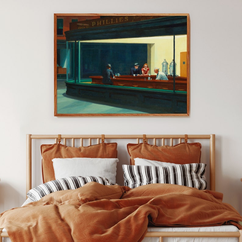 Edward Hopper Nighthawks Poster Realism Art Retro Diner Print Diner