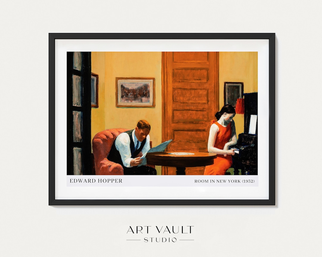 Edward Hopper Room in New York 1932 Poster Hopper Print Hopper Room Poster Hopper Canvas Art