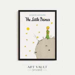 Little Prince Poster ENGLISH Little Prince Wall Art Nursery Print French Art Little Prince Sky Book Cover Poster Prince Stars Prince Print